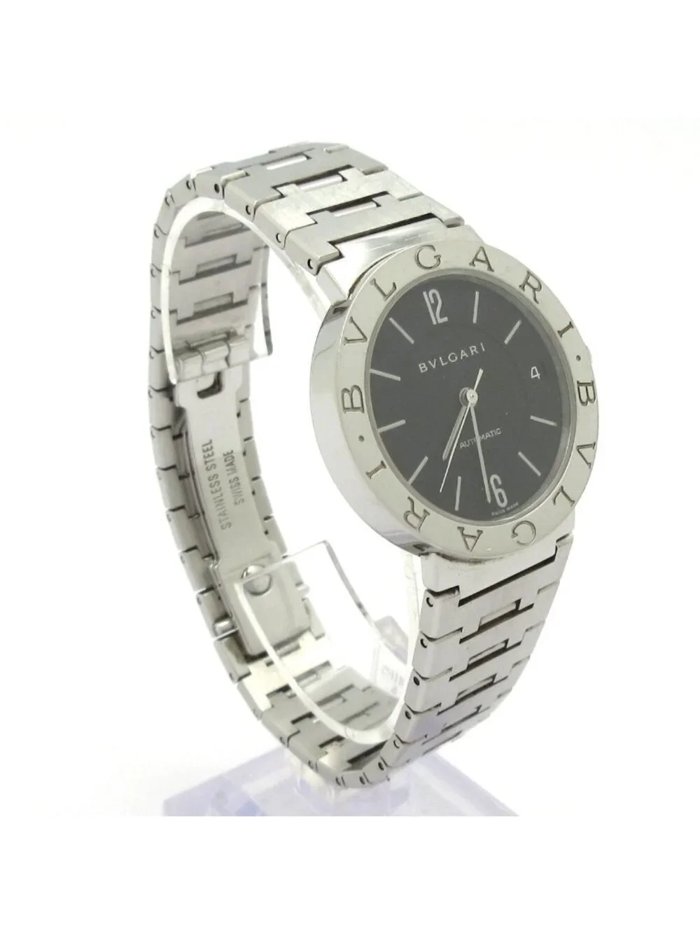 Bvlgari Watch Black Silver
